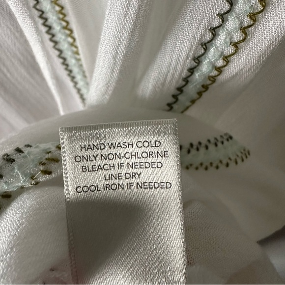 CJ Banks Green Floral Embroidered Tank Top Size 2X Boho Coastal Festival - Picture 8 of 13